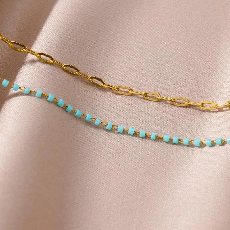 Anklets for Women Summer Beach Accessories Stainless Steel Imitation Pearl Chain Anklet Gold Color Leg Bracelets Bodychain Gifts