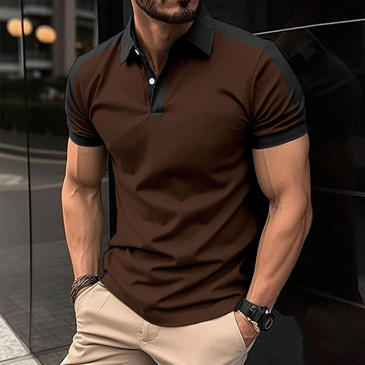 Summer New Men's Popular Solid Color polo Shirt Short-Sleeved Lapel Casual Street fashion Breathable T-Shirt