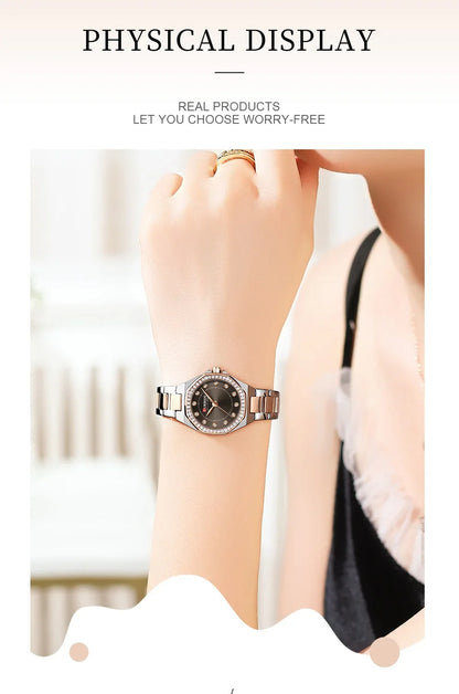 CURREN Original Diamond Watch for Women Fashion Elegant Stainless Steel Waterproof Quartz Wristwatch Luxury Ladies Dress Watches