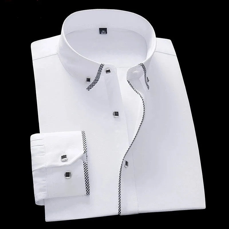 White Shirt for Men Long Sleeves Office Business Button-down Dress Shirts Casual Male Korean Fashion Slim Fit 5XL 6XL 7XL 8XL