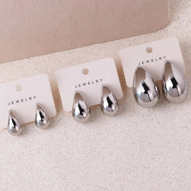 Fashion Modern Jewelry New Gold Silver Color Teardrop Earrings For Women Girl Gift Hot Sale Popular Ear Accessories