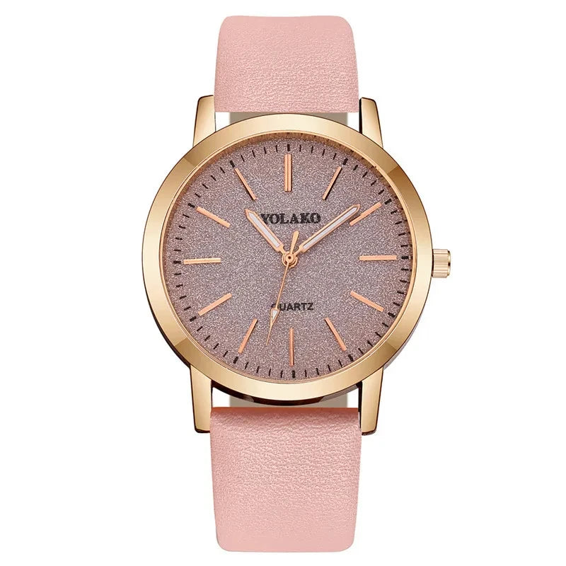 New Simple Women Watches Luxury Design Leather Watch Ladies Quartz Wristwatch Womens Small Round Dial Clock