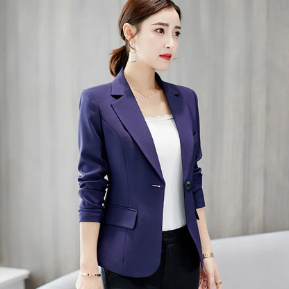 Black Women Blazer 2024 Formal Slim Blazers Lady Office Work Suit Pockets Jackets Coat Female Wine Notched Blazer Jackets Femme