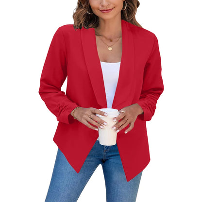 Summer Black Blazers Women 2024 Female Office Lady Nine Quarter Blazer Open Stitch Womens Slim Coats Femme Ladies Notched Tops