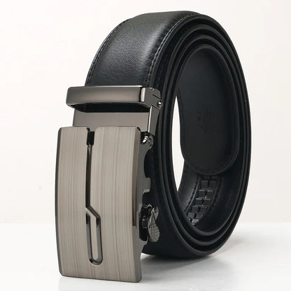 3.5cm New Men's Leather Belt Alloy Automatic Buckle Business Leisure Youth Middle-aged and Elderly Belt Designer Belt for Men