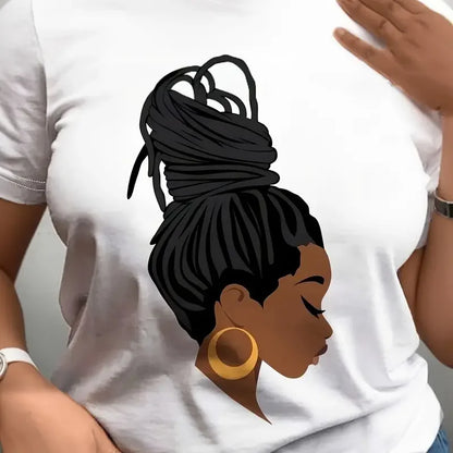 Portrait Graphic Print T-shirt Short Sleeve Casual Top New Women T-Shirts Summer Cute Printed Tees Female Short Sleeve Tshirt