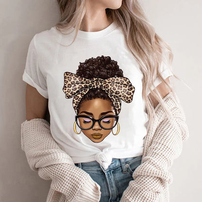 Black Women T-Shirt Afro Woman Graphic Tees Black Girls TShirt Juneteenth Shirt Tshirt Fashion Female Clothing Designer T Shirt