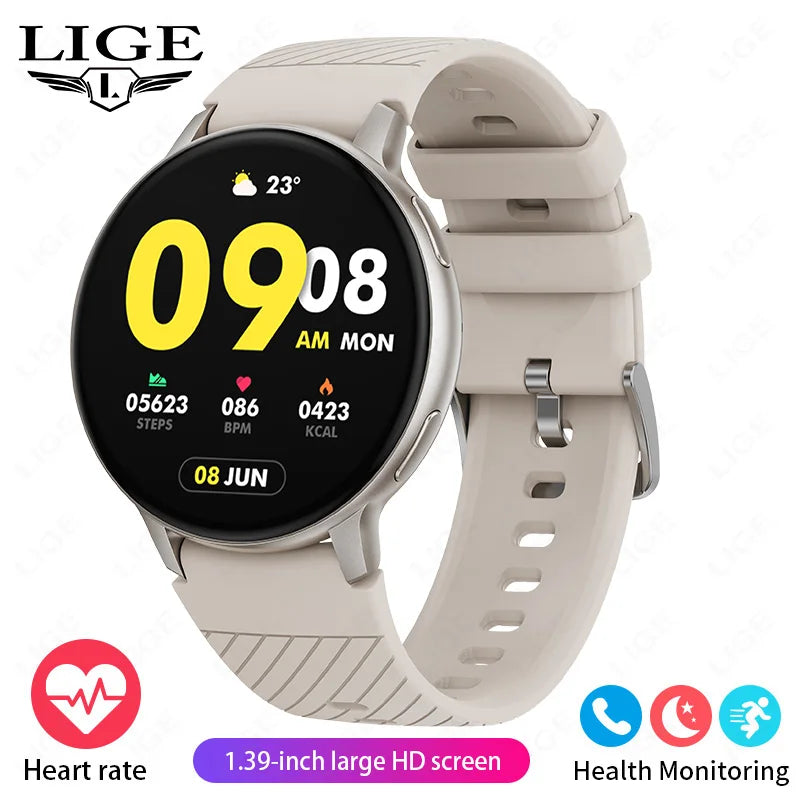 LIGE Bluetooth Call Smart Watch Women Custom Dial Steel Watches Men Sports Fitness Tracker Heart Rate Smartwatch For Android IOS