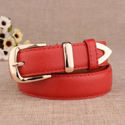 Women's Trousers Belt  Leather Trend White Belt Fashion High Quality Trouser Belts Solid Vintage Pin Buckle Ladies Strap LB2146-