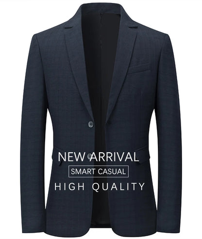 BROWON Brand Business England Style Men Suit Slim Fit Easy Care Spring Autumn Wedding Black Formal Blazer for Men Clothing