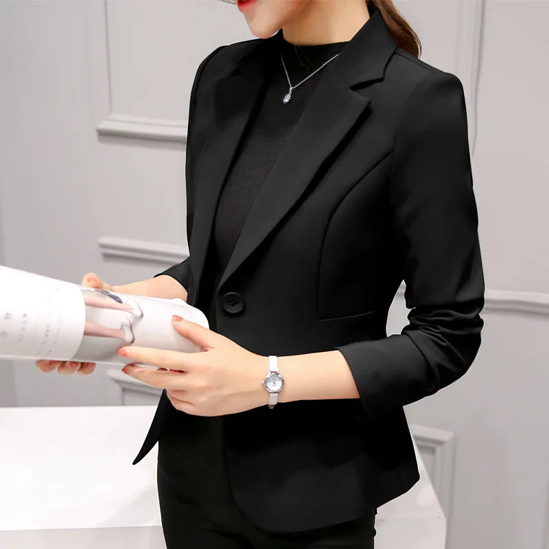 Women's Blazer 2025 Red Long Sleeve Blazers Pockets Jackets Coat Slim Office Lady Jacket Female Tops Suit Blazer Femme Jackets