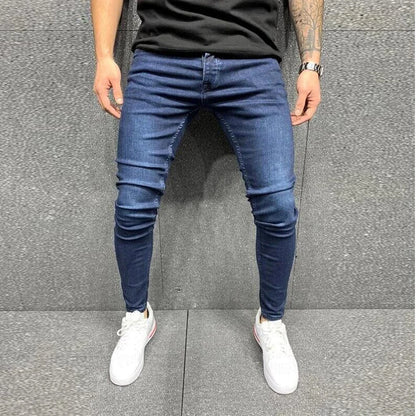 2025 New Men's Stretchy SKinny Jeans Solid Color Slim Fit Casual Pants Fashion Mens Designer Clothes Streetwear Denim Trousers