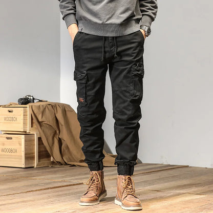 CAAYU Joggers Cargo Pants Men Casual Y2k MultiPocket Male Trousers Sweatpants Streetwear Techwear Tactical Track Black Pants Men