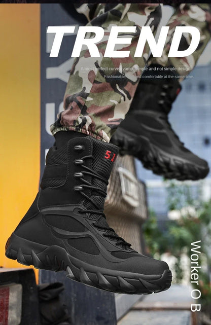 Men Tactical Boots Autumn Special Forces Field Man Boot Lightweight Outdoor Non-Slip Men Shoes Zapatillas Hombre