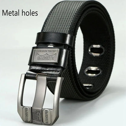 Men's Pin Buckle Youth Overalls Canvas Waistband Casual Retro Decorative Belts for Men Fashion High Quality Webbing Belt