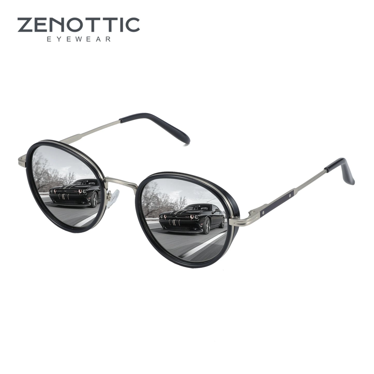 ZENOTTIC 2024/2025 Steampunk Sunglasses Round/Square Polarized Sun Glasses for Women Men Vintage UV400 Shades 430002