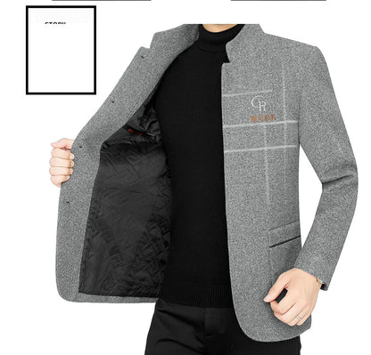 New Men Casual Woolen Blazers Jackets Business Suits Coats Wool Blends Male Autumn Slim Fit Blazers Suits Coats Mens Clothing