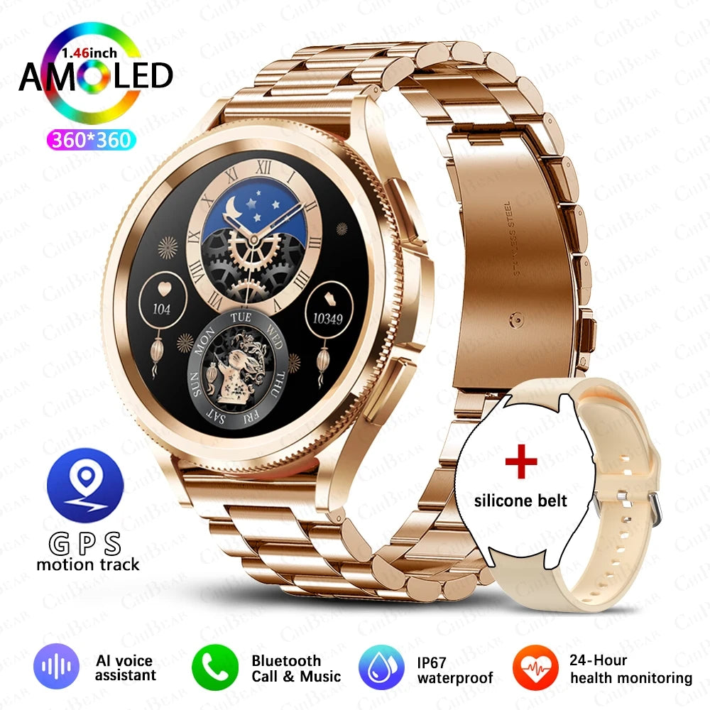 For Samsung Galaxy Watch6 Classic Smartwatch Men GPS Sports Health Heart Rate Waterproof Bluetooth Call Smart Watch 2024 New