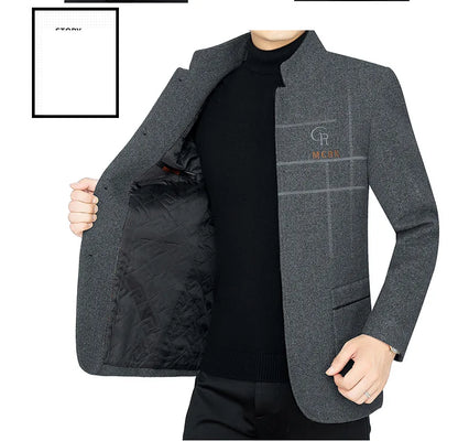 New Men Casual Woolen Blazers Jackets Business Suits Coats Wool Blends Male Autumn Slim Fit Blazers Suits Coats Mens Clothing