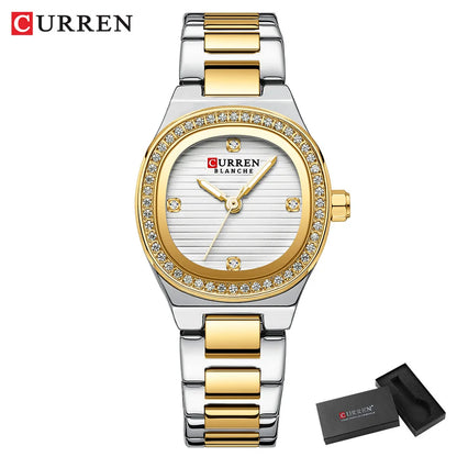 CURREN Round Mini Dial Quartz Watch Ladies Simple Casual Alloy Case Wristwatch Stylish Fashion Gift for Women Montres Femmes