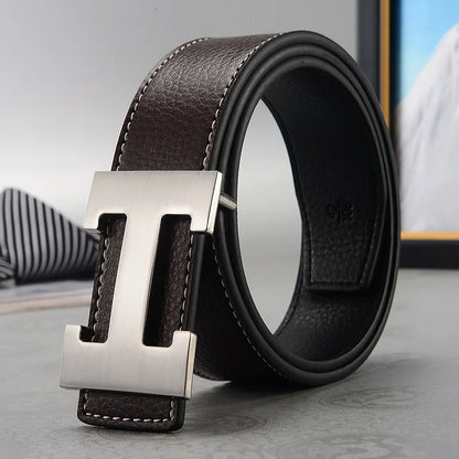 Width 3.8cm Famous Brand Belt Men Top Quality Genuine Luxury Leather Belts for Men Strap Metal Belt Fashion Women's Belt jeans