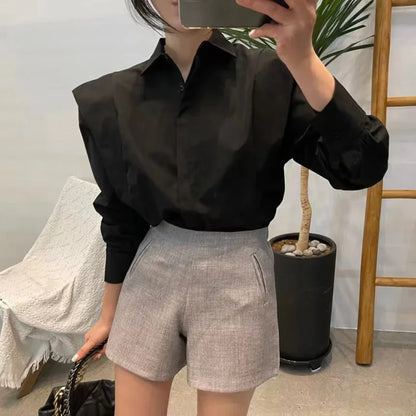 Women's Shirt Autumn 2025 New Chic Long-Sleeve Loose Blouses Street Elegant Tops Shirt OL office women blouses and tops shirts