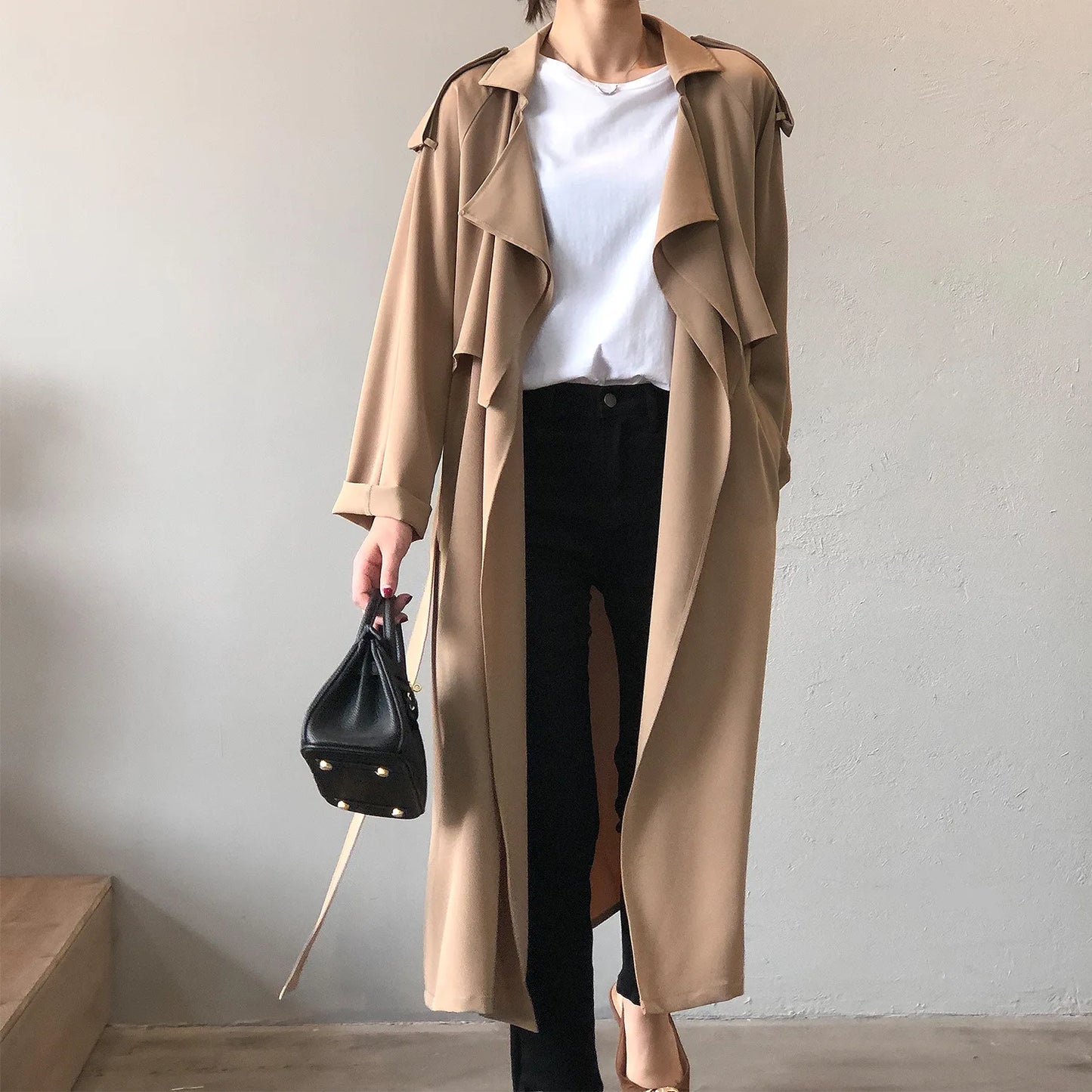 Winter Women Coat Female Trench Jacket Vintage Maxi Classic Long Trench Women Coat Oversize Female Windbreaker Blazers  Coat