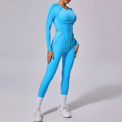 New Autumn/Winter Women's One-piece Yoga Jumpsuit leggings Long-sleeved Sexy Backless Slim Fit Sports Outfit