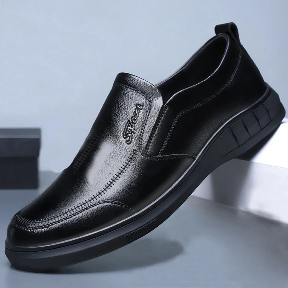 Men's PU Leather Shoes Formal Dress Loafers Large Size Casual Soft Mens Business Comfortable Non-slip Driving Shoes