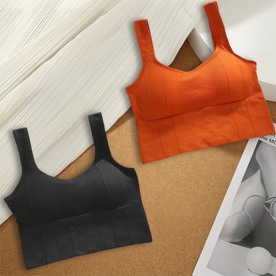 1/2/4Pcs Fitness Top Women Seamless Yoga Bra Sports Bra Anti-Sweat Shockproof Crop Top Push Up Sport Bra Gym Workout Top