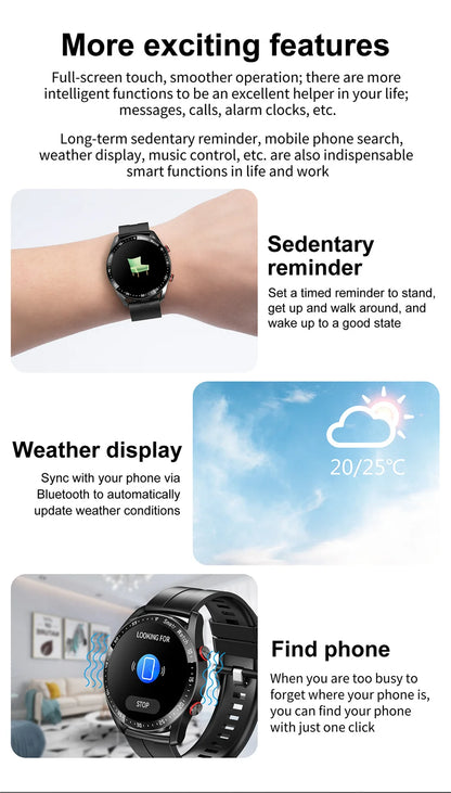 ECG+PPG Bluetooth Call Smart Watch Men Laser Health Blood Pressure Fitnes Sports Watches Man Sports Waterproof Smartwatch+Box