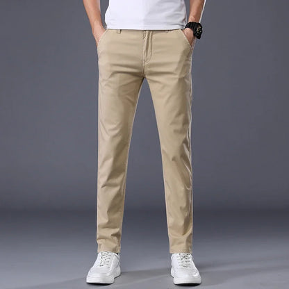 7 Colors Men's Classic Summer Thin Casual Pants Business Fashion Stretch Cotton Slim Solid Color Trousers Male Brand Clothes