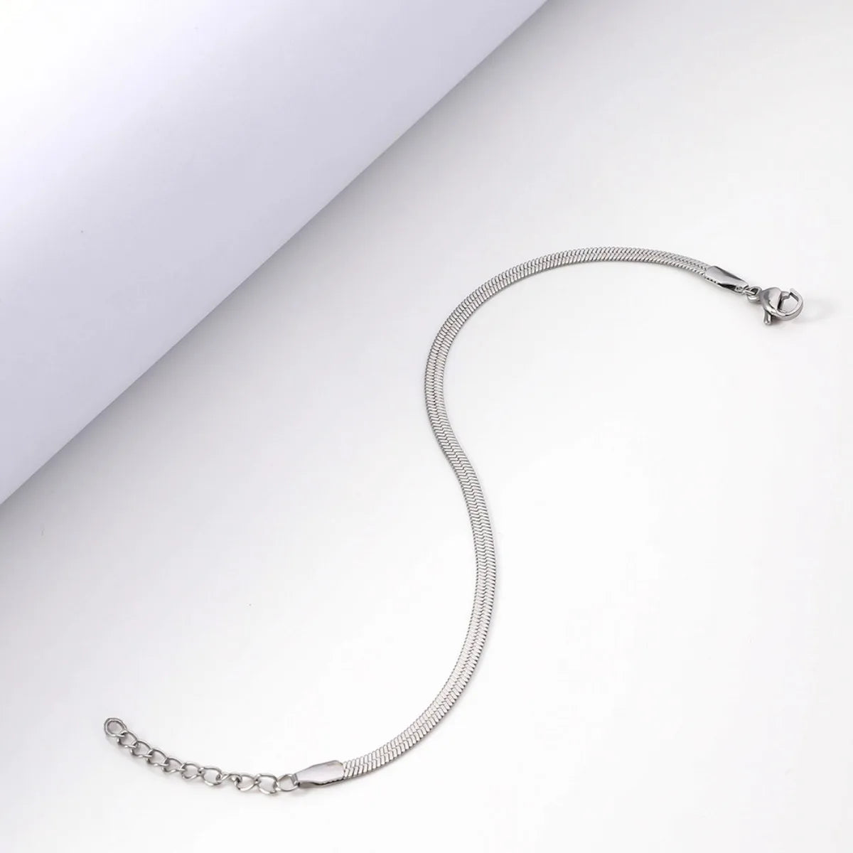 Y2k Stainless Steel Anklet Hip Hop Style Metallic Texture Silvery Snake Bone Chain Women Beach Party Shiny Cool New Jewelry