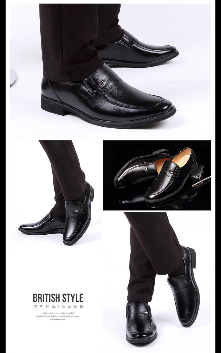 Leather Men Formal Shoes Luxury Brand 2022 Men's Loafers Dress Moccasins Breathable Slip on Black Driving Shoes Plus Size 38-44