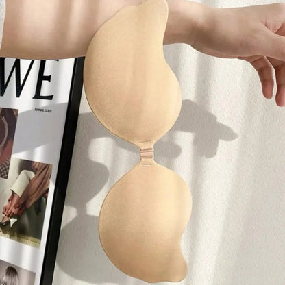 2 Pairs Mango-shaped Silicone Nipple Cover Clasp Strapless Breast Petal Chest Stickers Nude Bra Self Adhesive Bra Nude Invisible