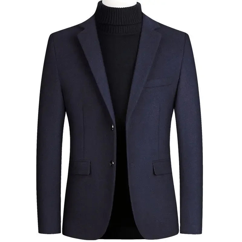 BROWON Brand Business Casual Wool Blazer Men 2025 Autumn and Winter New Solid Men Blazer Regular Fit Long Sleeve Blazers for Men