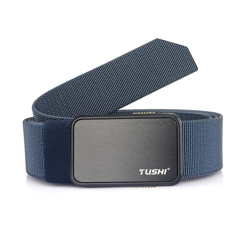 VATLTY 35mm Men's Elastic Belt Soft Strong Nylon Zinc Alloy Quick Release Buckle Unisex Stretch Belt Work Waistband Straps Male