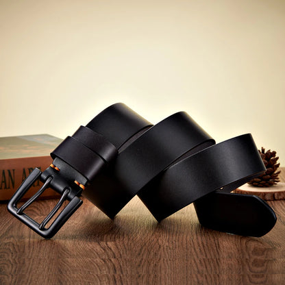 4.3cm Wide Thick Real Cowskin Genuine Leather Belt For Men High Quality Casual Male Belt Double Pin Buckle Cowboy Business Strap