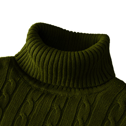 New Turtleneck Sweater Casual Men's Rollneck Knitted Sweater Keep Warm Men Jumper Woolen Sweater