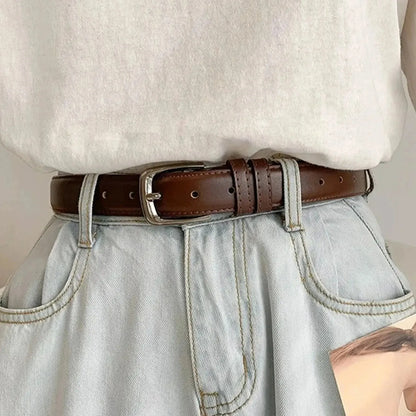 1pc Women's Belt Fashion Simple Versatile Belt Authentic High Grade Trend Soft Belt Paired with Western Trousers Jeans Lady Belt