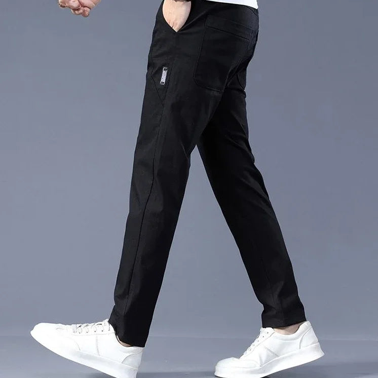 Summer Office Business Cotton Trousers For Men Tailoring Casual Pants Man Luxury Thin Vintage Long Trend Designer High Quality