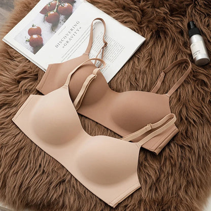 One Piece Seamless Bras Thin Gather Underwear No Steel Rings Bra Soft Comfortable Breathable Underwear Sexy Women's Intimates