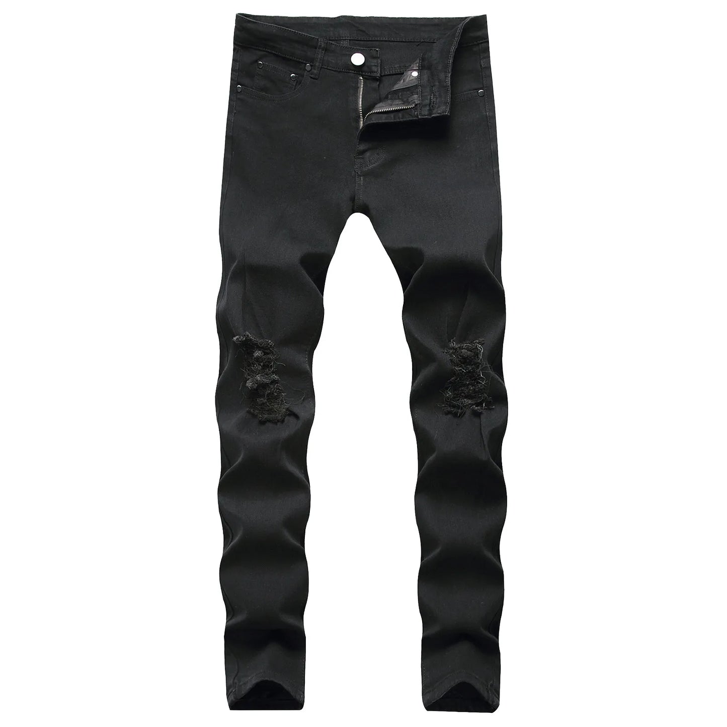 Stylish Men Skinny Holes Jeans Trousers Spring and Autumn Men's Stretch Ripped Good Quality Slim Denim Pants Male Clothing