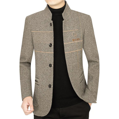 New Men Casual Woolen Blazers Jackets Business Suits Coats Wool Blends Male Autumn Slim Fit Blazers Suits Coats Mens Clothing