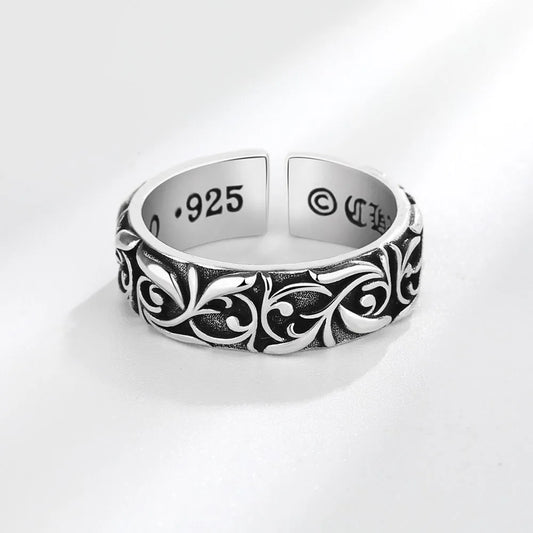 Kroos Heart Personalized Men's and Women's Pattern Ring Trendy Retro Eternal Vine Ring