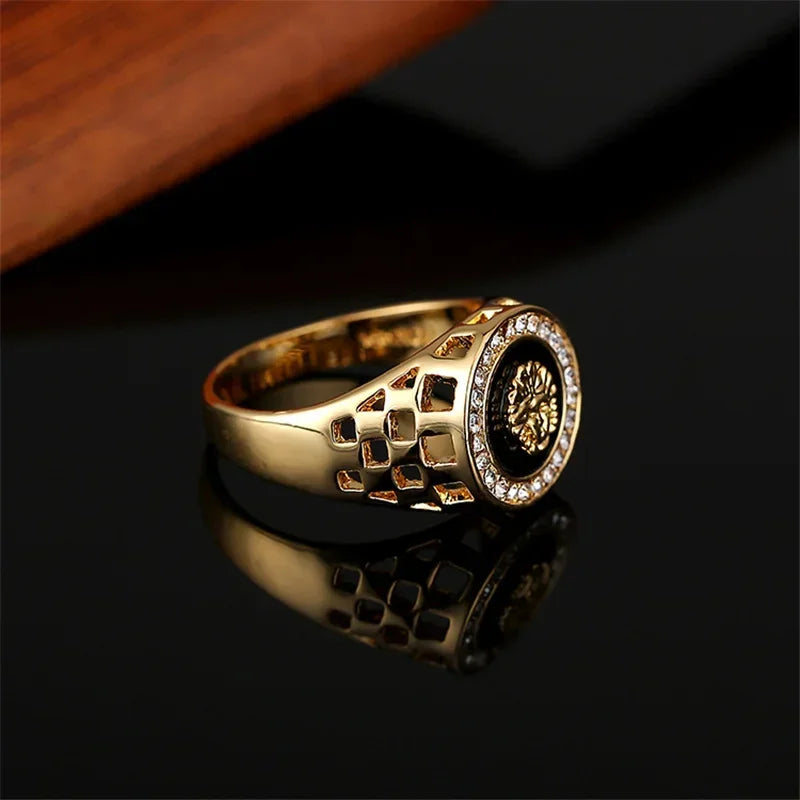 Korean Creative Medusa Ring for Men Inlaid with Zircon Fashion Domineering Rings Female Punk Style Jewelry Couple Gift Wholesale