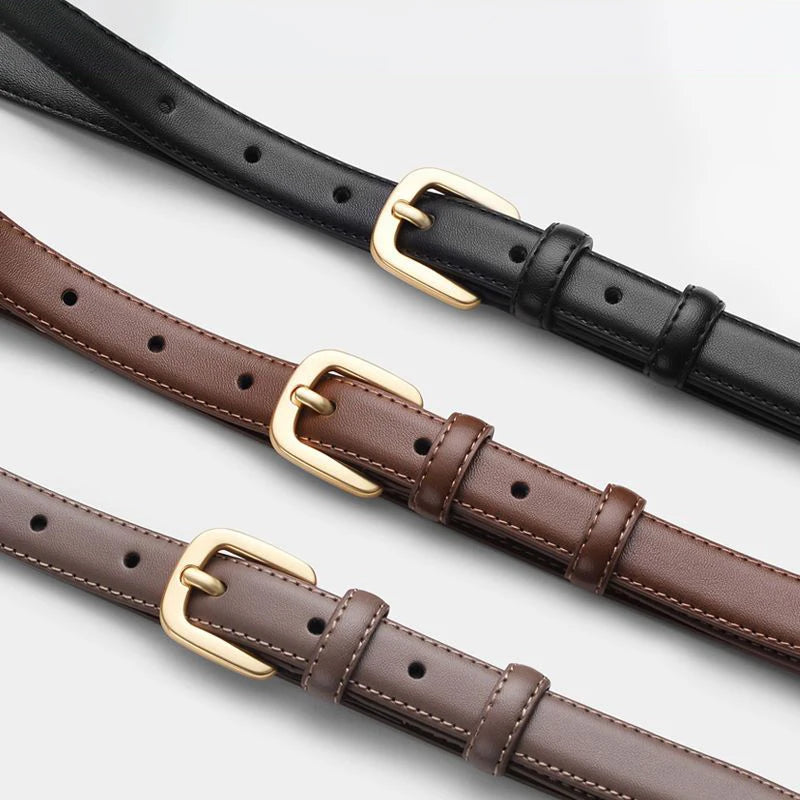 Fashion Women Belt Retro Needle Buckle Belt PU Leather Trend Belt High Quality Strap