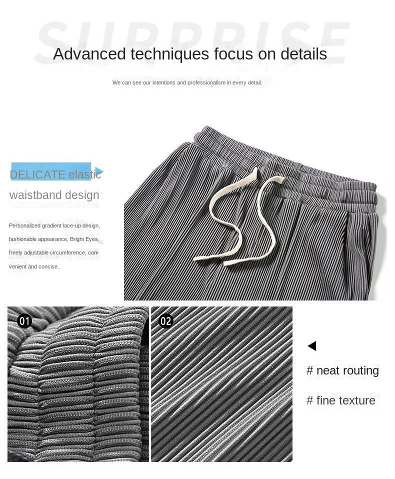 Summer Straight Pants Men's Loose Thin Section Drape Ice Silk Pants Wide Leg Sports Pants Casual Pants Fits 100kg