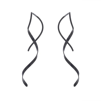 Simple Spiral Threader Earrings Irregular Helix Wave Curve Ear Line Cuff Stainless Steel Dangling Earring Women Fashion Jewelry