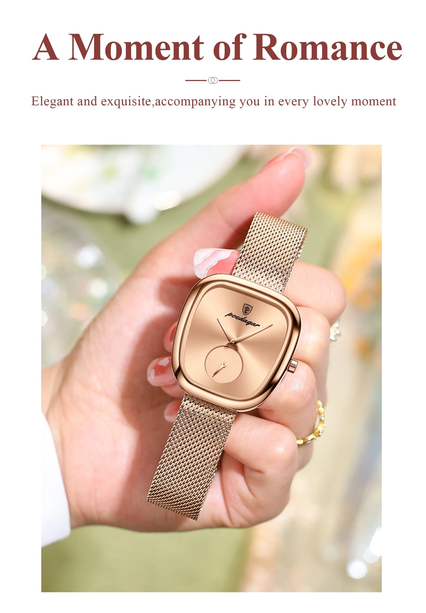 POEDAGAR Luxury Fashion Elegant Ladies Watch Waterproof Watch for Woman Mesh Stainless Steel Quartz Women's Watches Female Reloj